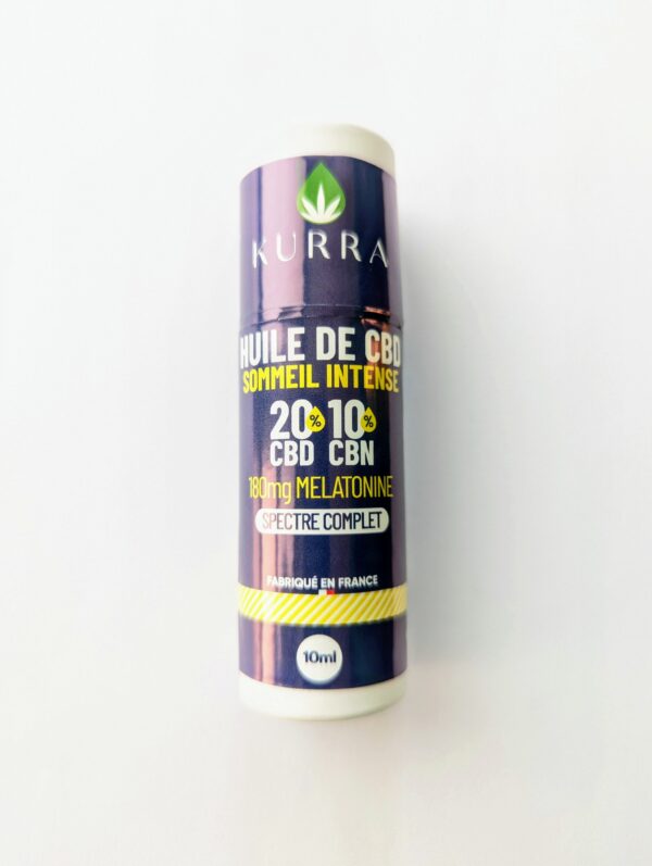 Huile CBD Sommeil + :  10 %CBN, 20 %CBD & 180 mg de mélatonine